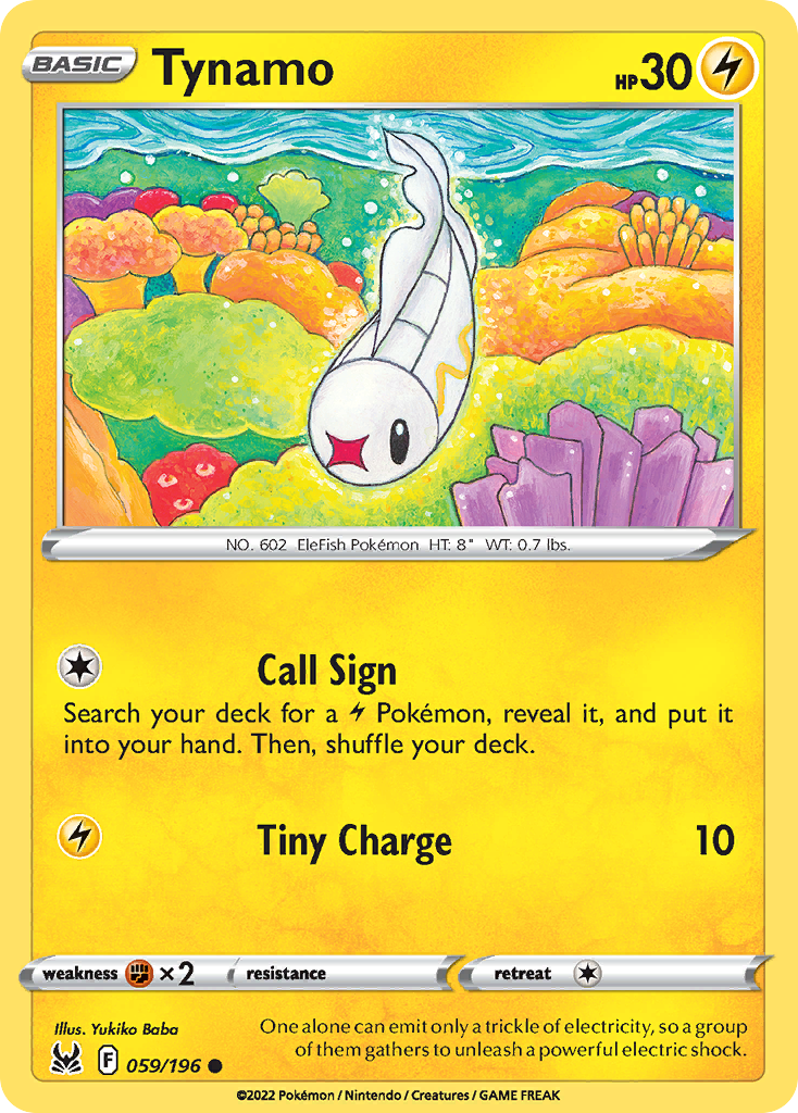 Tynamo (59/196) - Lost Origin Pokémon Card