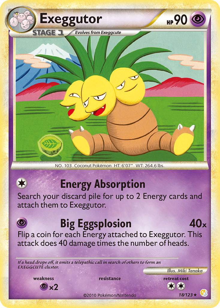 Exeggutor (18/123) - HeartGold & SoulSilver Pokémon Card