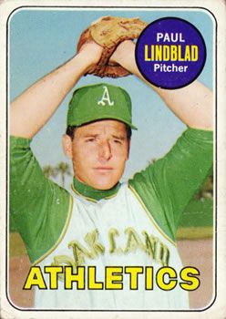 Paul Lindblad 1969 Topps #449 Sports Card