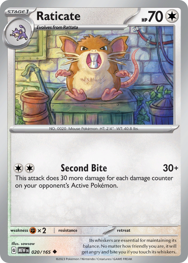 Raticate (20/165) - 151 Pokémon Card