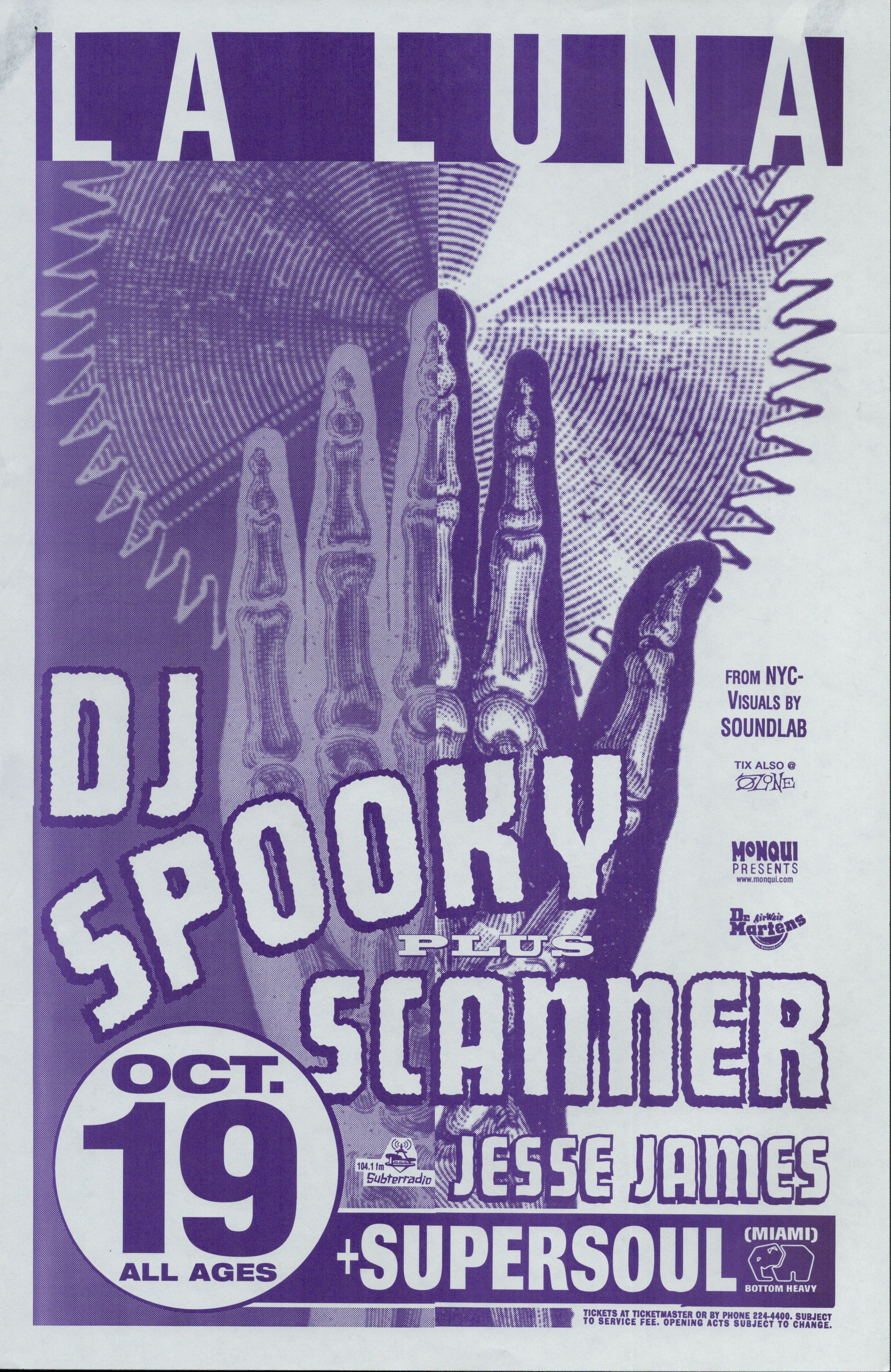 MXP-248.3 DJ Spooky La Luna 1996 Concert Poster