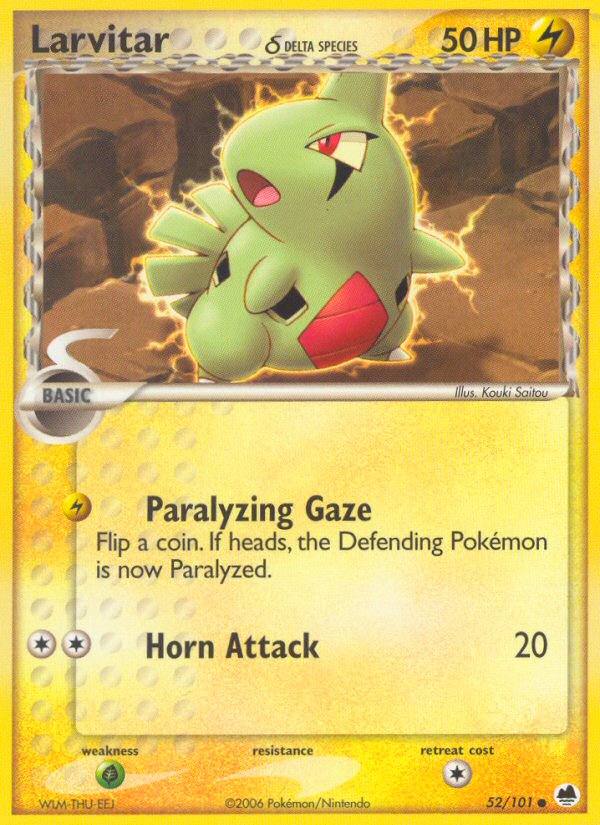 Larvitar δ (52/101) - Dragon Frontiers Pokémon Card