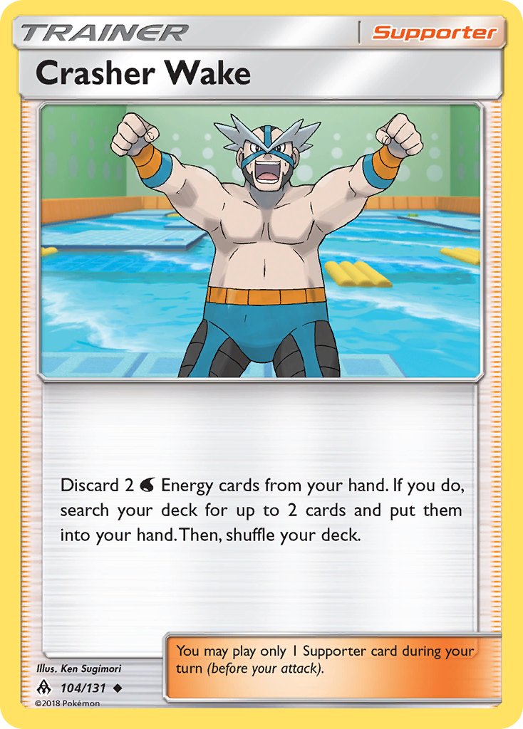 Crasher Wake (Trainer: Supporter) (104/131) - Forbidden Light Pokémon Card