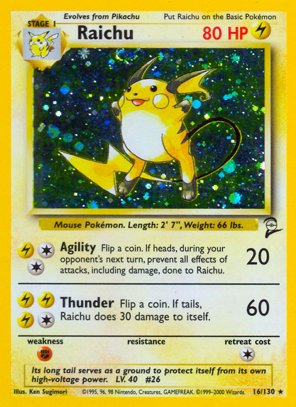 Raichu (16/130) - Base Set 2 Pokémon Card