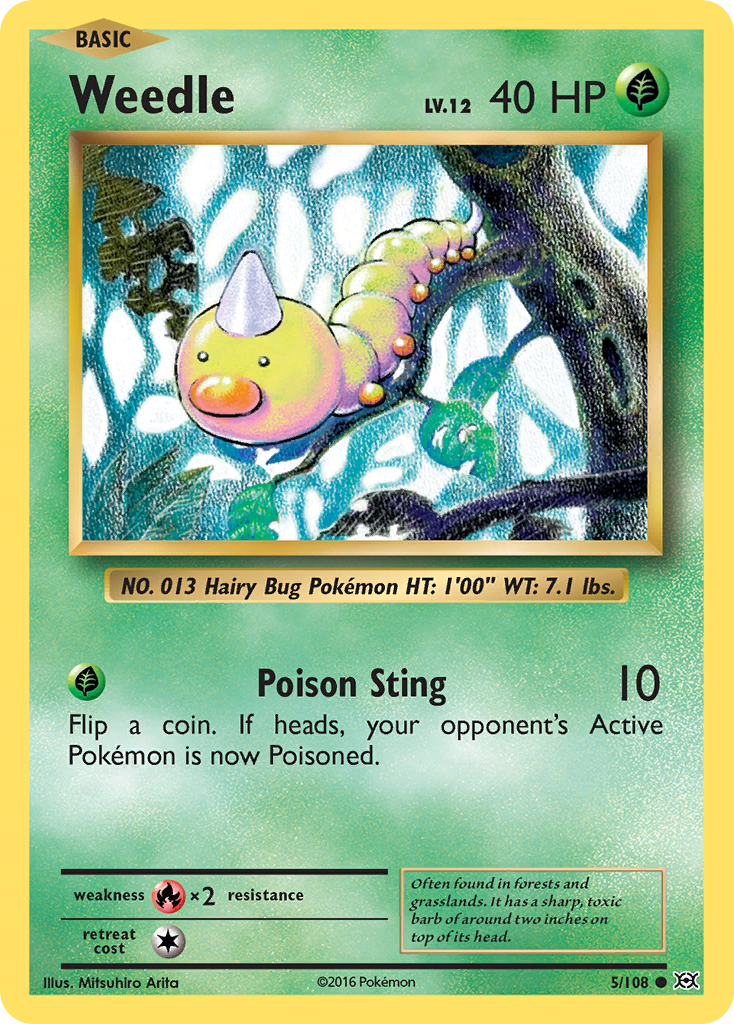 Weedle (5/108) - Evolutions Pokémon Card