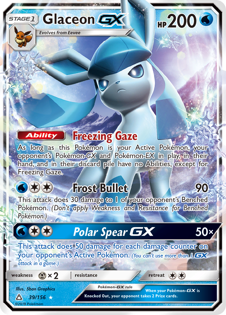 Glaceon GX (39/156) - Ultra Prism Pokémon Card