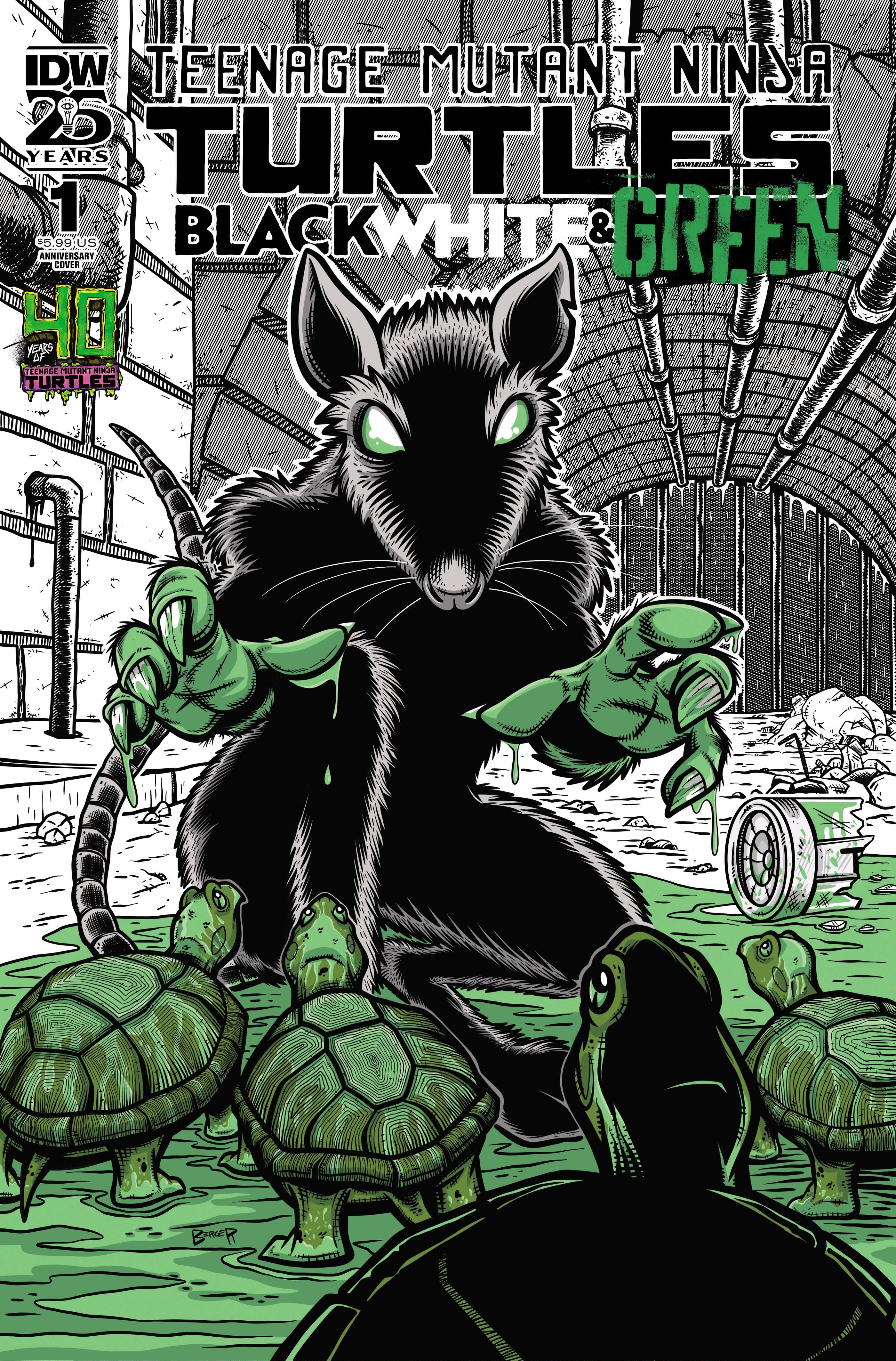 Teenage Mutant Ninja Turtles: Black, White, & Green #1 (Cvr D 40th Anniv) Comic