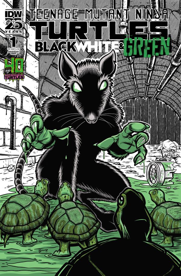 Teenage Mutant Ninja Turtles: Black, White, & Green #1 (Cvr D 40th Anniv)