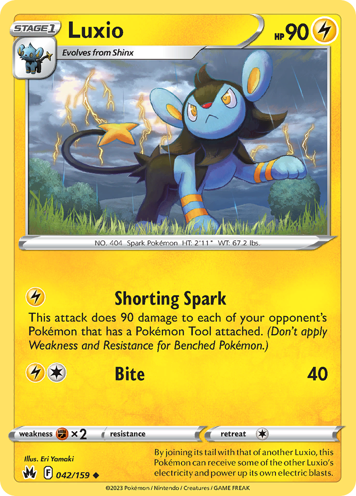 Luxio (42/159) - Crown Zenith Pokémon Card