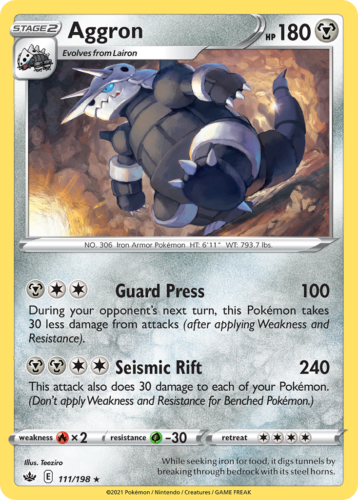 Aggron (111/198) - Chilling Reign Pokémon Card