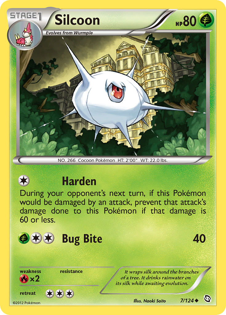 Silcoon (7/124) - Dragons Exalted Pokémon Card