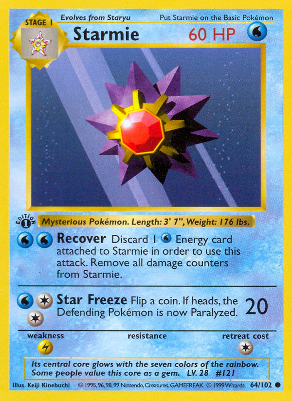 Starmie (64/102) - Base (1st Edition) Pokémon Card