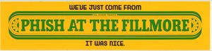 Phish The Fillmore Bumper Sticker 1998
