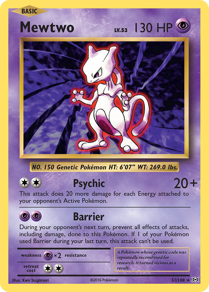 Mewtwo (51/108) - Evolutions Pokémon Card