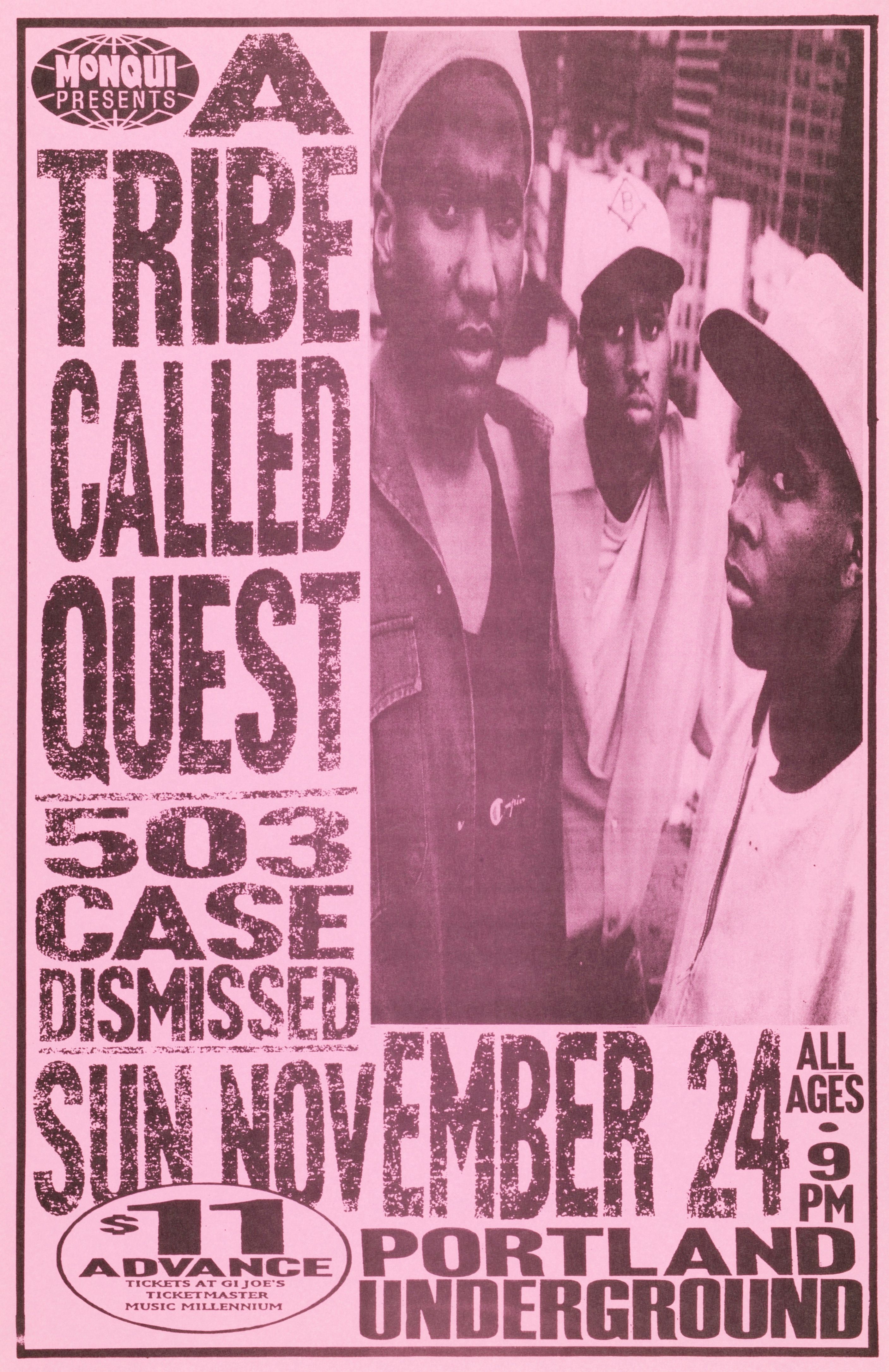 MXP-175.3 A Tribe Called Quest 1990 Portland Underground  Nov 24 Concert Poster