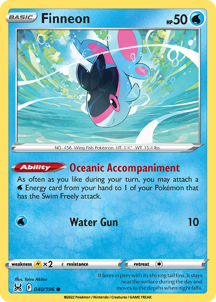 Finneon (40/196) - Lost Origin Pokémon Card