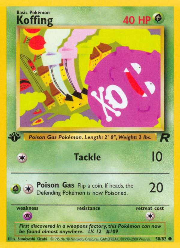 Koffing (58/82) - Team Rocket (1st Edition) Pokémon Card