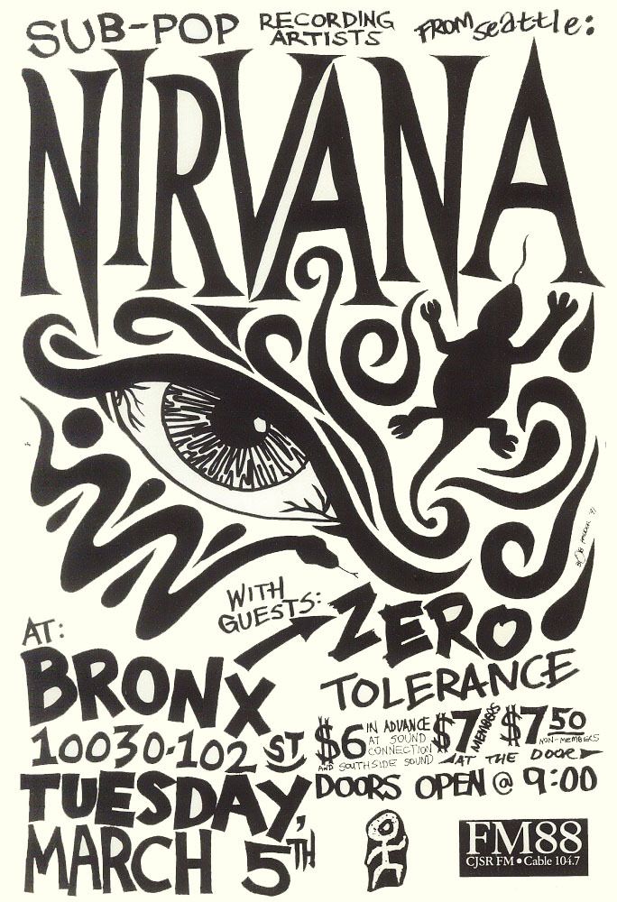 Nirvana The Bronx 1991 Concert Poster