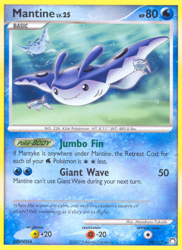 Mantine (29/123) - Mysterious Treasures Pokémon Card