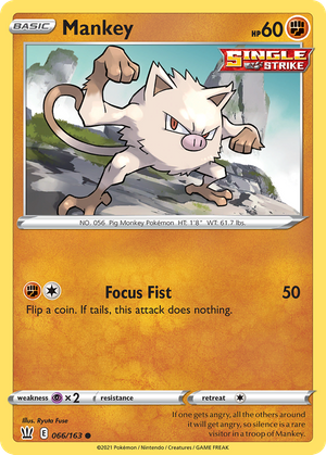 Mankey (66/163) - Battle Styles Value - GoCollect (mankey-66-163-battle