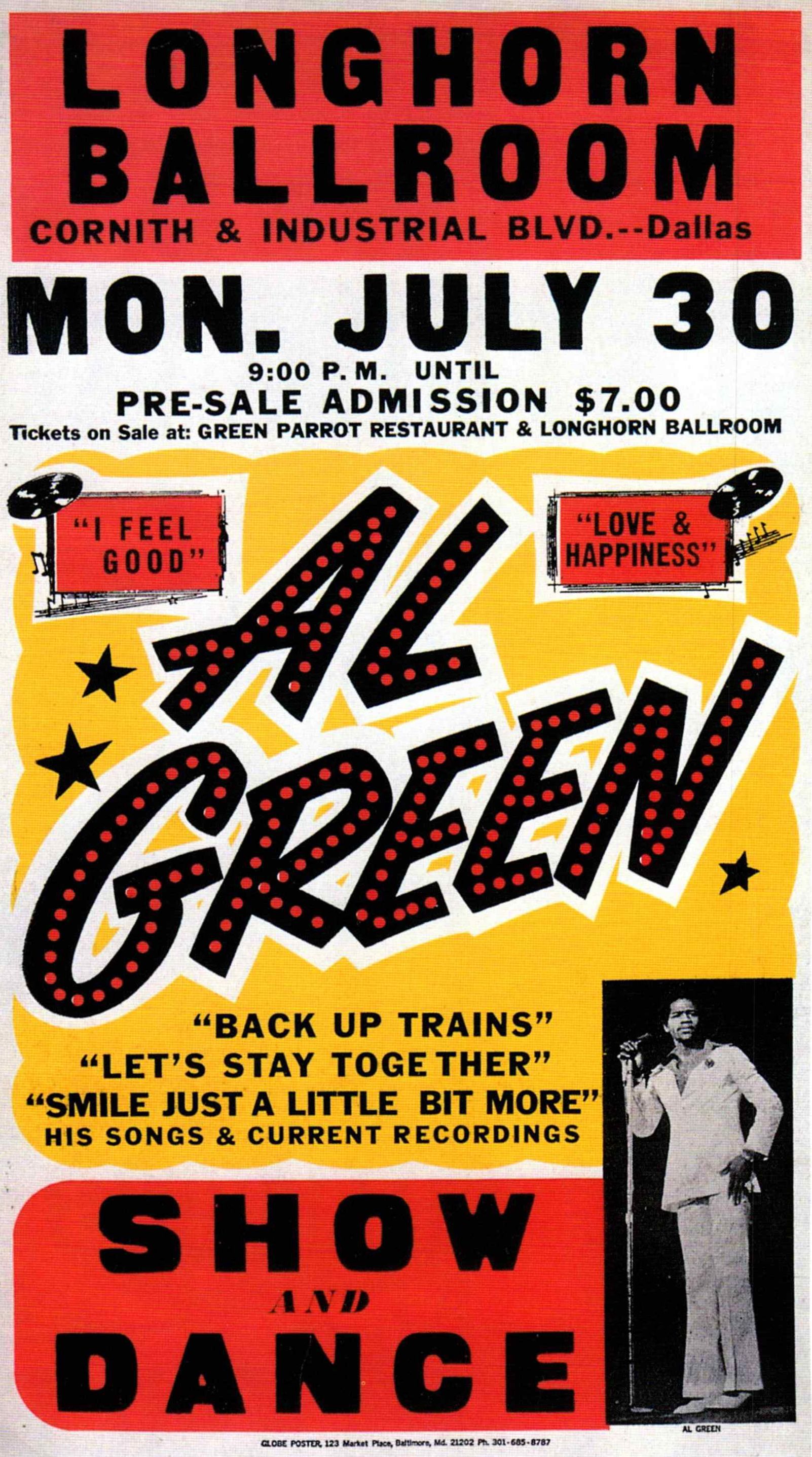 AOR-1.44-OP-1 Al Green Longhorn Ballroom 1984 Concert Poster
