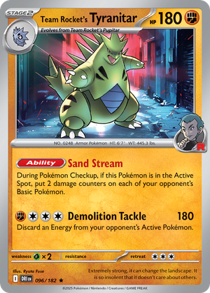 Team Rocket's Tyranitar (96/182) - Destined Rivals (Reverse Holo)