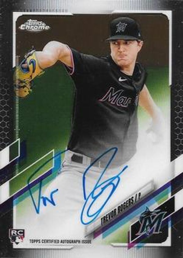 Trevor Rogers 2021 Topps Chrome - Rookie Autographs Baseball #RA-TR