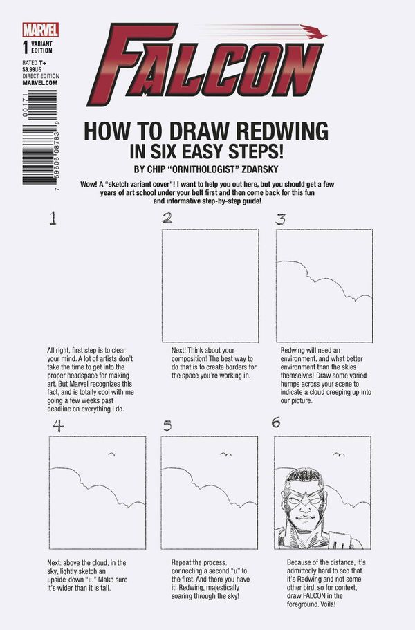 Falcon #1 (Zdarsky How To Draw Variant Leg)