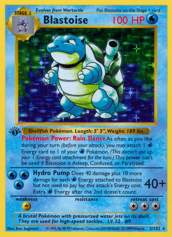 Blastoise (2/102) - Base (1st Edition) Pokémon Card