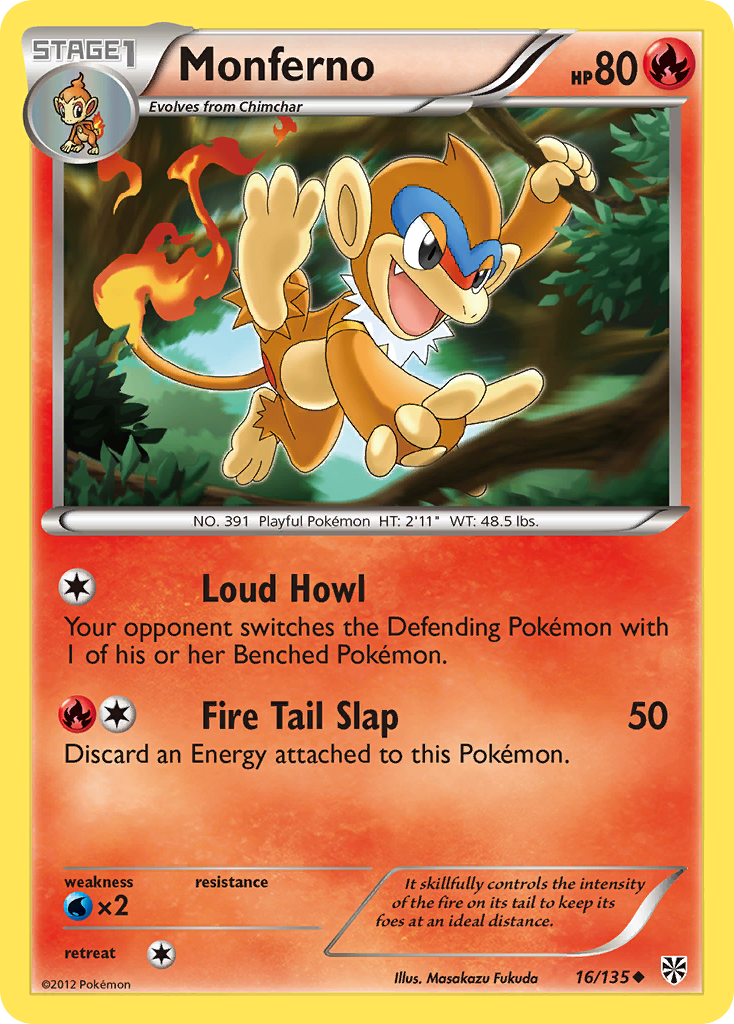 Monferno (16/135) - Plasma Storm Pokémon Card