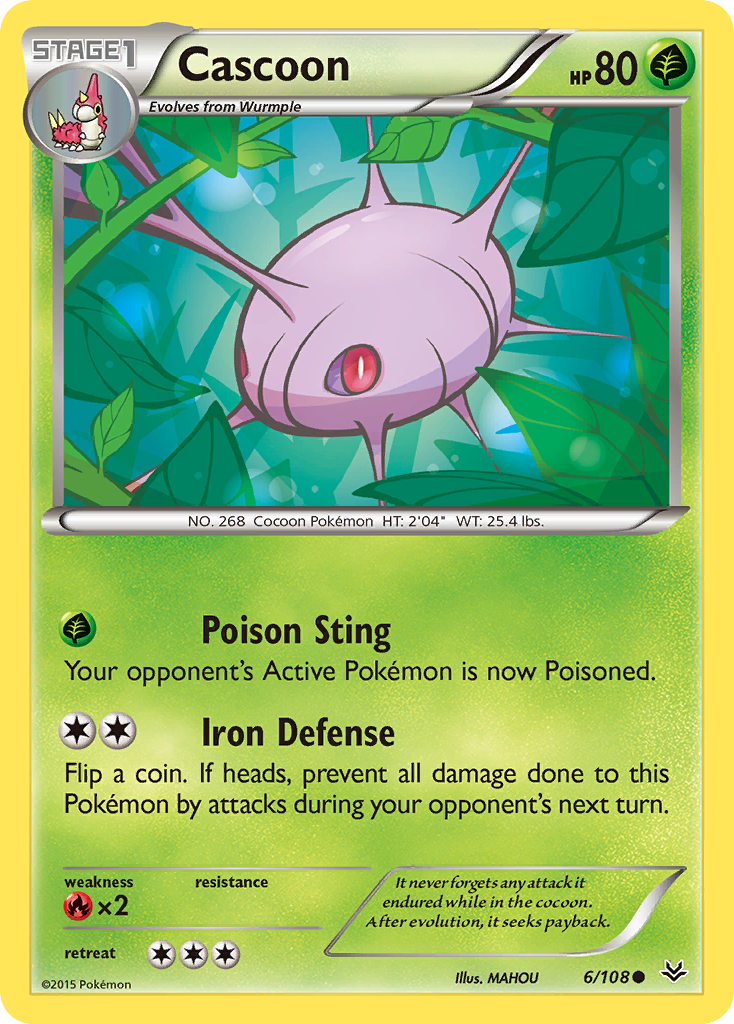 Cascoon (6/108) - Roaring Skies Pokémon Card