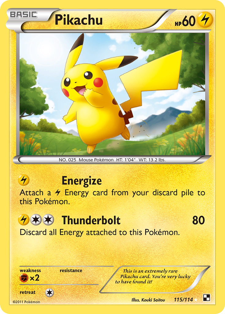 Pikachu (115/114) - Black & White Pokémon Card