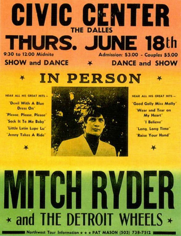 AOR-1.105 Mitch Ryder & the Detroit Wheels Civic Theater 1964 Concert Poster