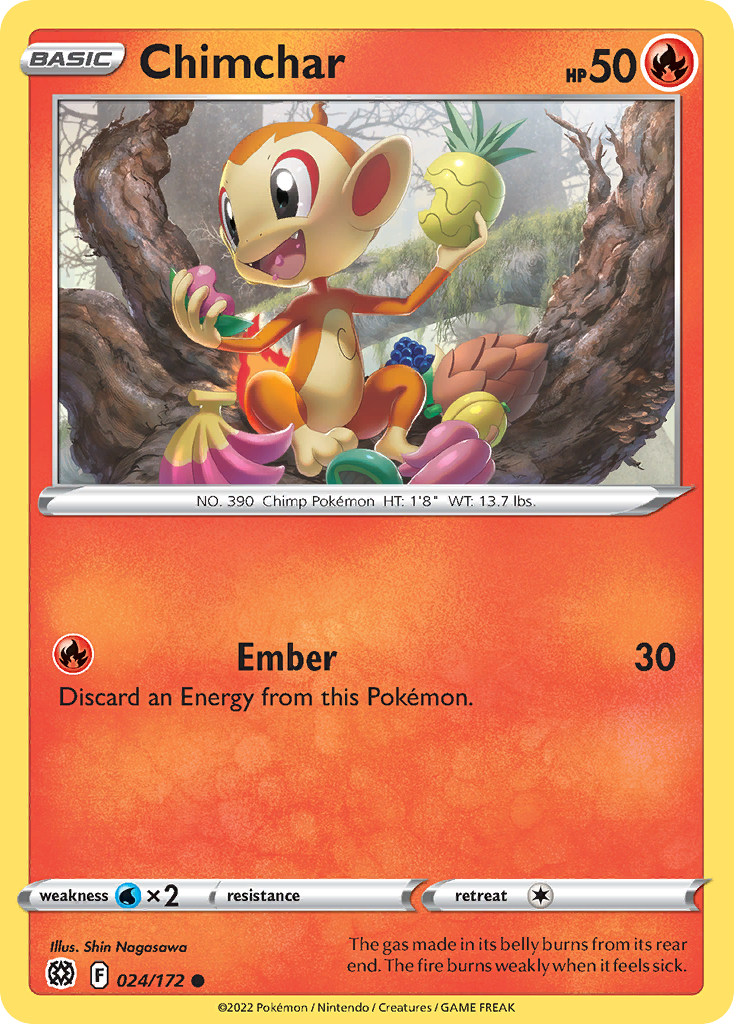 Chimchar (24/172) - Brilliant Stars Pokémon Card