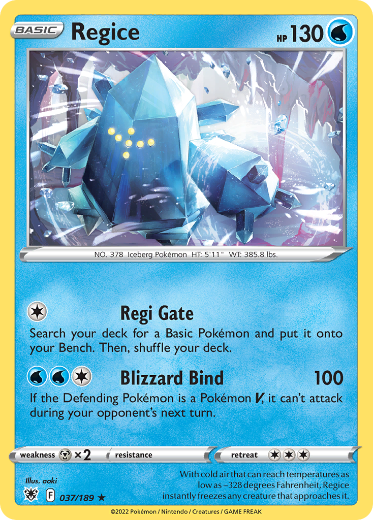 Regice (37/189) - Astral Radiance Pokémon Card