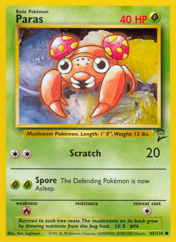 Paras (85/130) - Base Set 2 Pokémon Card