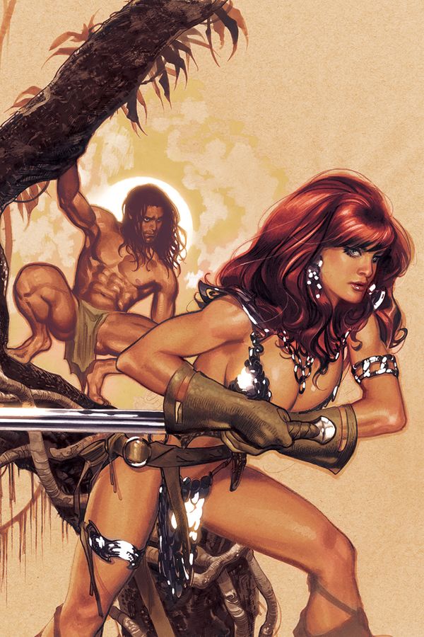 Red Sonja/Tarzan #1 (Cover J 50 Copy Hughes Virgin Cover)