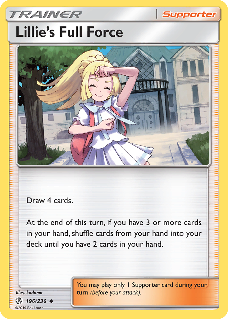 Lillie's Full Force (Trainer: Supporter) (196/236) - Cosmic Eclipse Pokémon Card