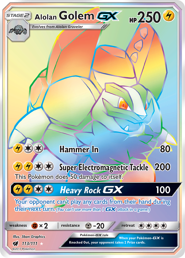 Alolan Golem GX (113/111) - Crimson Invasion Pokémon Card