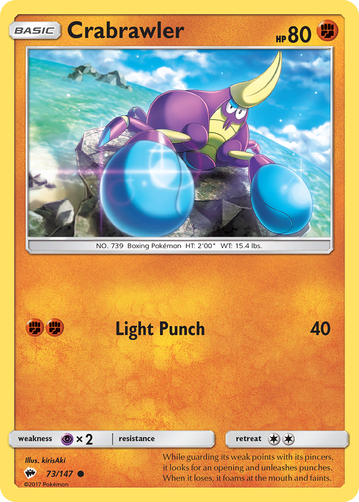 Crabrawler (73/147) - Burning Shadows Pokémon Card