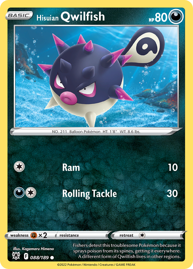 Hisuian Qwilfish (88/189) - Astral Radiance Pokémon Card