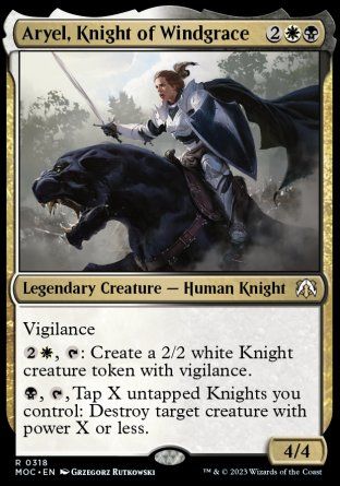 Aryel, Knight of Windgrace (March of the Machine Commander Decks) Trading Card