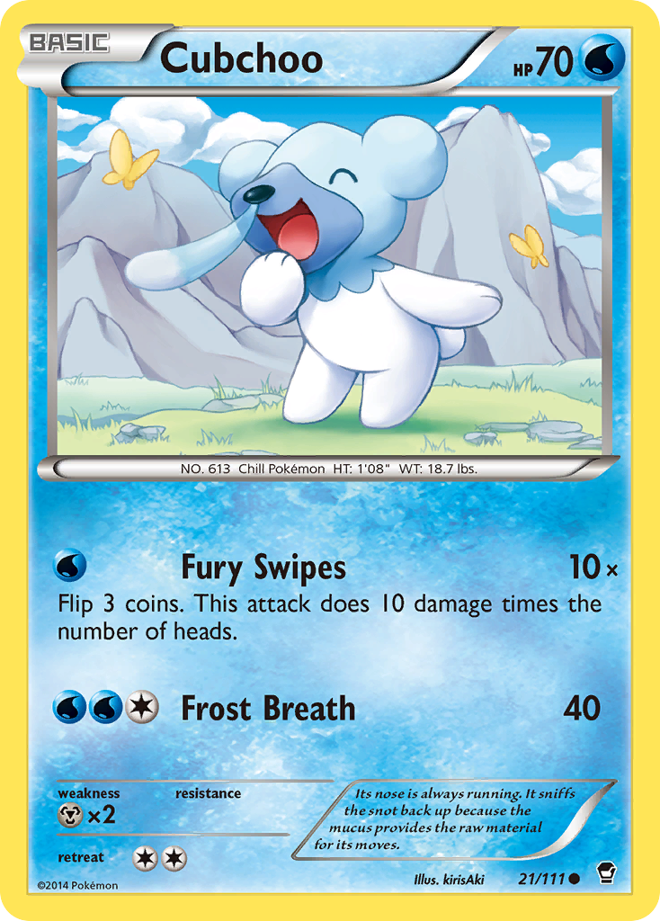 Cubchoo (21/111) - Furious Fists Pokémon Card