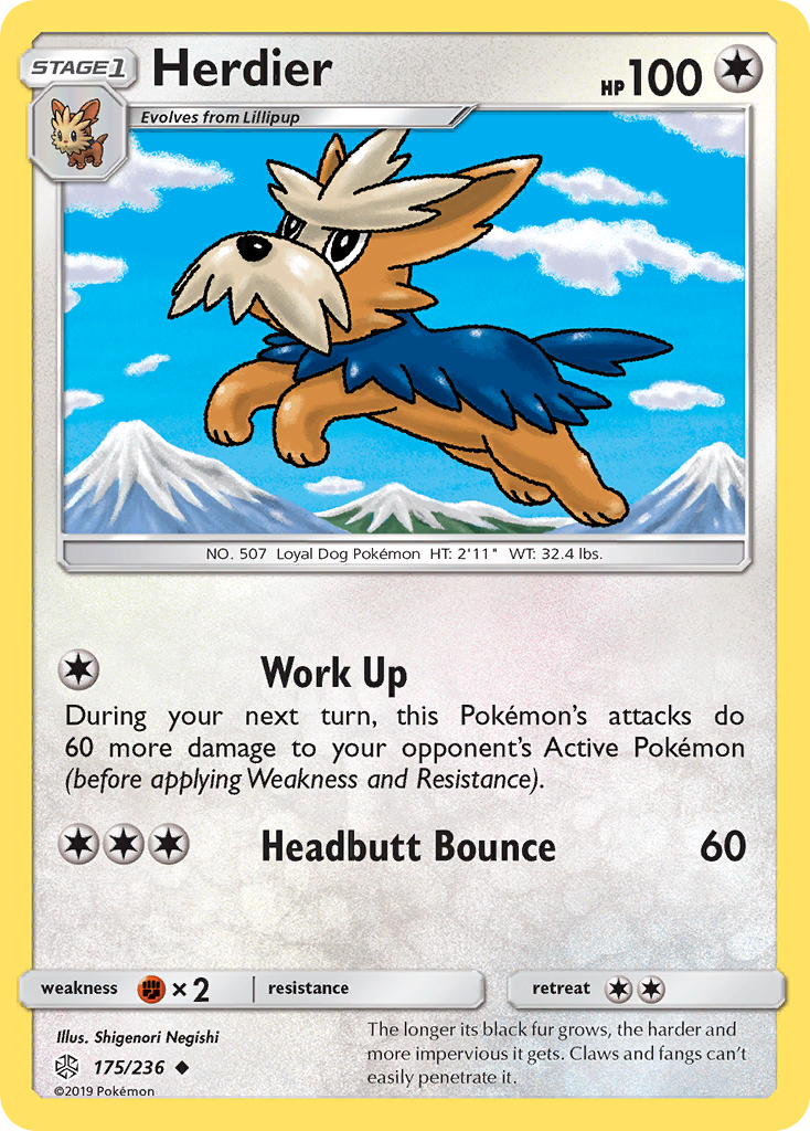 Herdier (175/236) - Cosmic Eclipse Pokémon Card