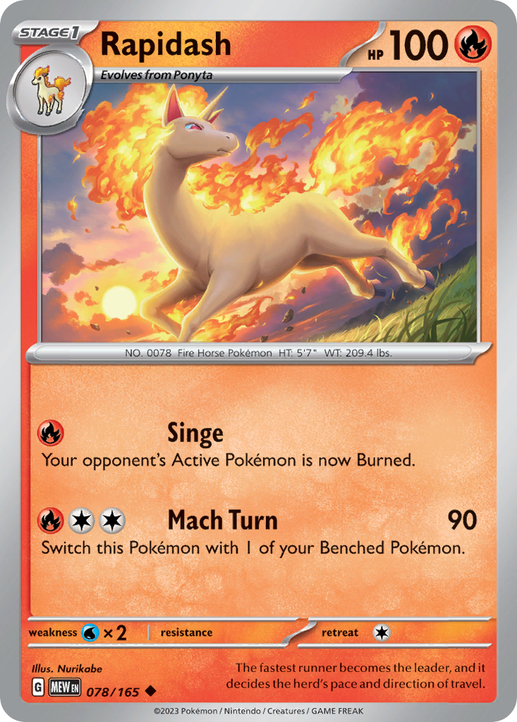 Rapidash (78/165) - 151 Pokémon Card