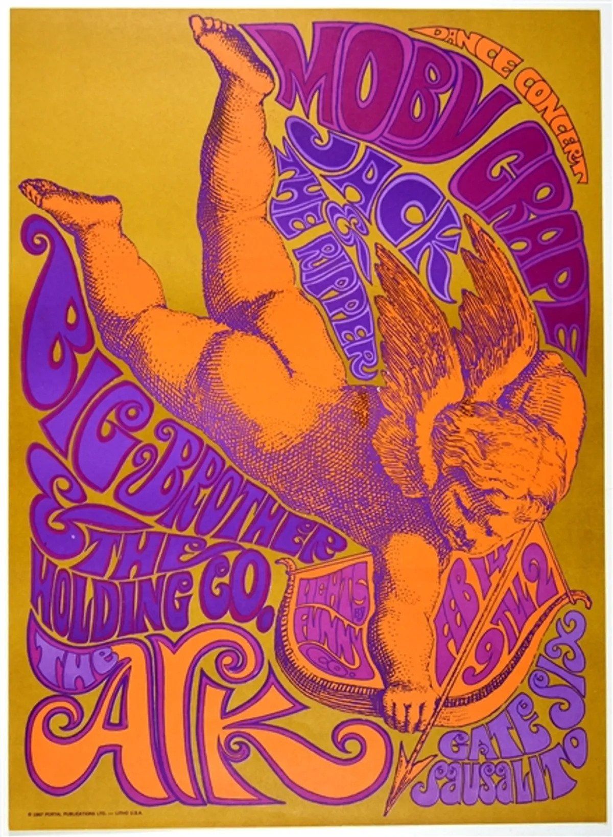 Big Brother & The Holding Company with Moby Grape The Ark 1967 Concert Poster