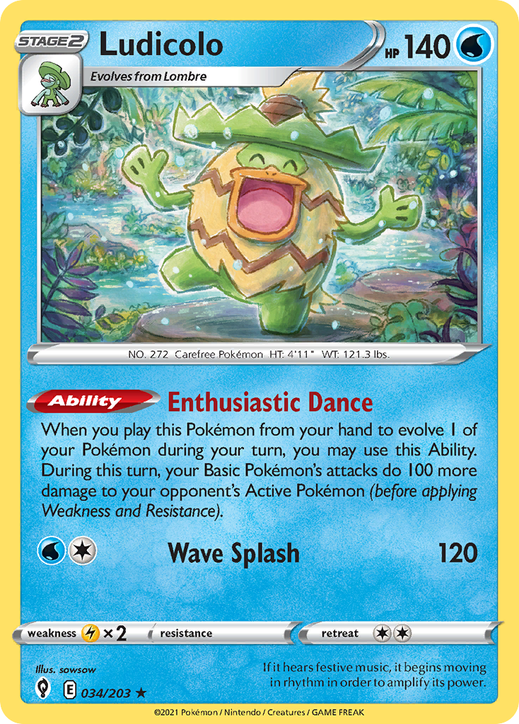 Ludicolo (34/203) - Evolving Skies Pokémon Card