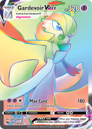 gardevoir v pokemon card value (Full Art) 70/73 holofoil pattern or surface detail) Gardevoir VMAX (76/73) - Champion's