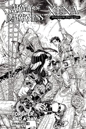 Army Of Darkness Xena Forever And A Day #3 (Cover B 10 Copy B&w Cover)