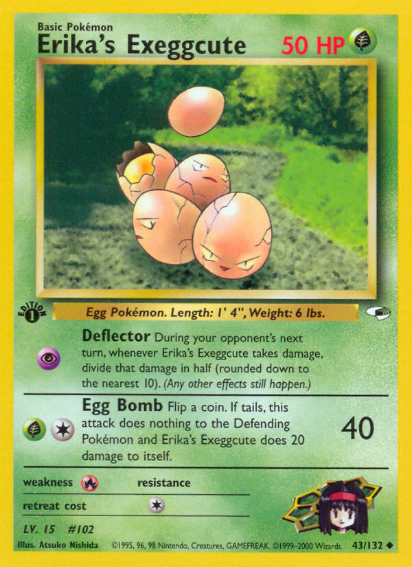 Erika's Exeggcute (43/132) - Gym Heroes (1st Edition) Pokémon Card